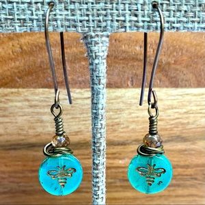 Turquoise Busy Bee Earrings